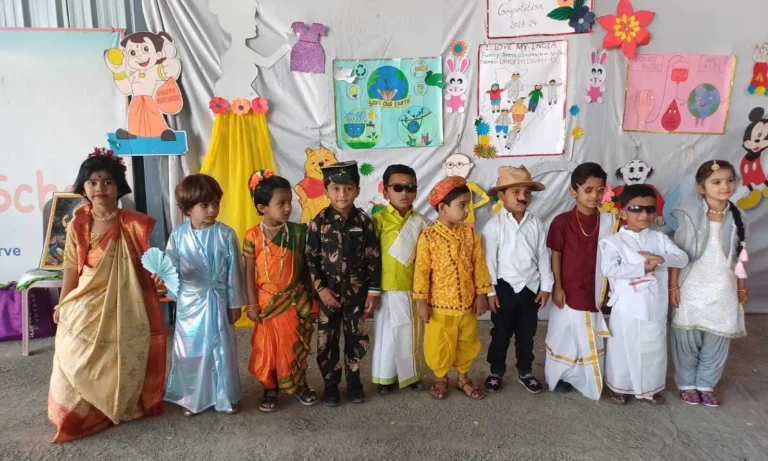 Kids learning in nursery classroom at charholi preschool